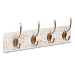 PERCHA PARED MAD.BCO. DESGASTADO 4 GANCHO ORO INCA