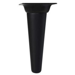 PATA CONICA RECTA 150MM NEGRA/PLATO METAL NEGRO