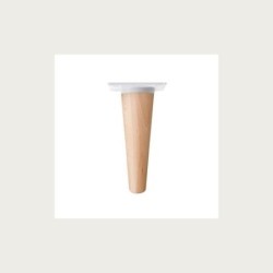 PATA CONICA RECTA 150MM BARNIZ/PLATO METAL BLANCO