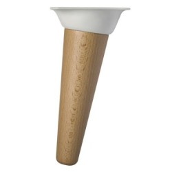PATA CONICA INCLI.150MM BARNIZ/PLATO METAL BLANCO
