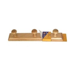 PERCHA MADERA 3 POMOS NATURAL 133