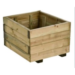 JARDINERA RUSTICA CUADRADA 40X40X27 CM 30L 400