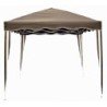 GAZEBO PLEGABLE 3X3M - ACERO BLANCO Y LONA TAUPE