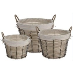 SET 3 CESTAS REDONDO CON METAL Y FORRO 450000010