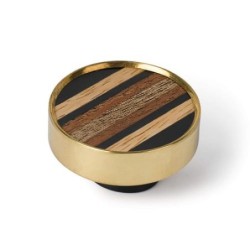 POMO 40MM LATON PULIDO/MARQUETERIA RAYAS 1103LT