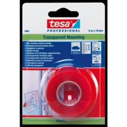 CINTA FIJACION 2 CARAS TRANSPARENTE 1,5M.X19MM.