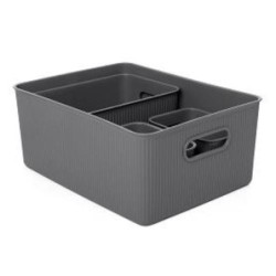 SET 4 CESTAS 1X15L+1X5L+2X1,5L BAOBAB GRIS ANTRA.