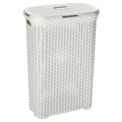 CESTO CON TAPA 40L.NATURAL STYLE BLANCO 193010