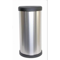 CUBO 40L IML METALIZADO CIERRE TOUCH PLATA 177729