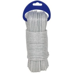 CUERDA CABLE PLASTICO PE. 4 CABOS 5 MM.BLANCO 25M.
