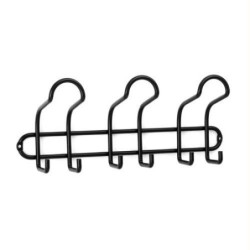 COLGADOR ACERO 3 GANCHOS TRIPLES NEGRO.