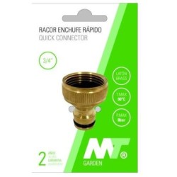 RACOR LATON ROSCA H 3/4' CON ENCHUFE RAPIDO MACHO