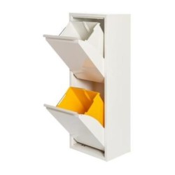 ARMARIO METAL RECICLAJE 2 CUBETAS BCO. X530.05/BI