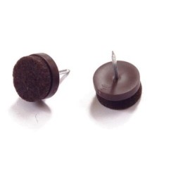 DESLIZADORES FIELTRO C/CLAVO Ø20MM MARRÓN 8 UDS.