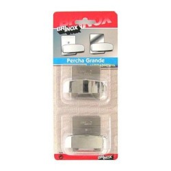 PERCHA GRANDE ADHESIVA CROMO (DISPLAY-2) 7044