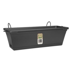 SET MACETA BALCON MEDITERRAN ANTRACITA 40CM.