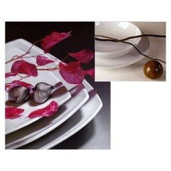 PLATO LLANO PORCELANA BLANCO LOTTO CUADRADO