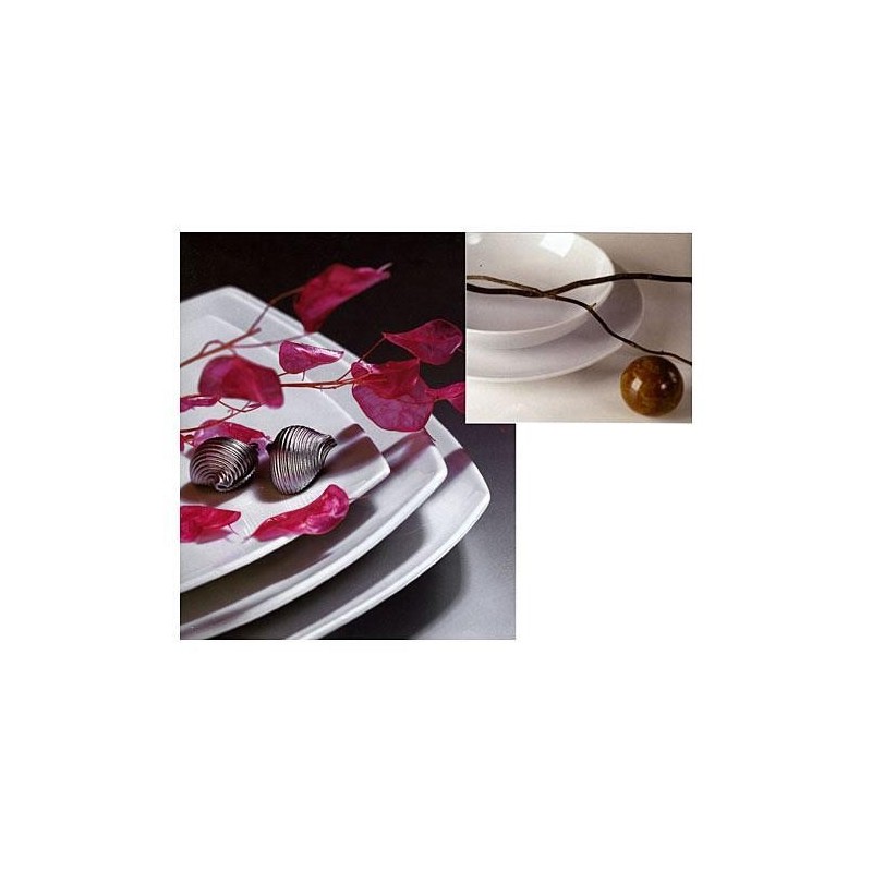 PLATO LLANO PORCELANA BLANCO LOTTO CUADRADO