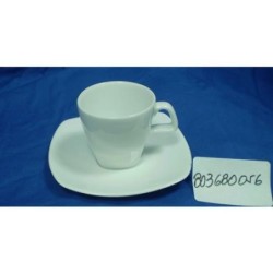 JUEGO 6 TAZAS CAFE PORCELANA BCA. LOTTO CUADRADA