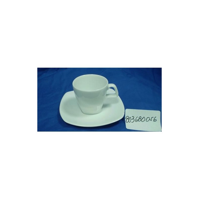 JUEGO 6 TAZAS CAFE PORCELANA BCA. LOTTO CUADRADA