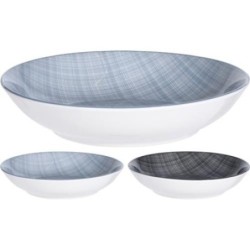 PLATO SOPA PORCELANA 20CM DISEÑO TEJIDO SURTIDO
