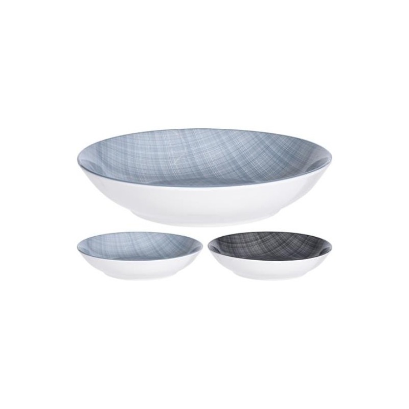 PLATO SOPA PORCELANA 20CM DISEÑO TEJIDO SURTIDO