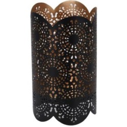 PORTA VELAS HEXAGONAL CALADO DE METAL A04930640