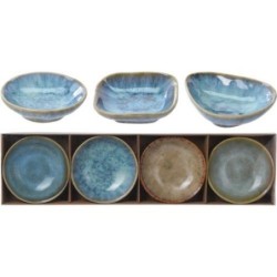 SET 4 BOLS SNACK 4 COLORES ESMALTE FORMAS SURTIDAS