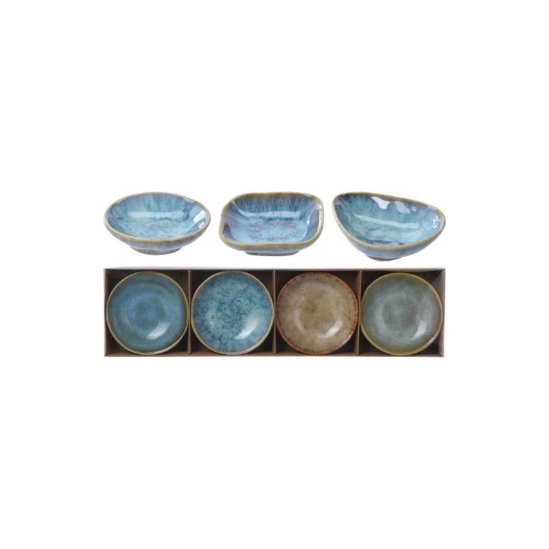 SET 4 BOLS SNACK 4 COLORES ESMALTE FORMAS SURTIDAS