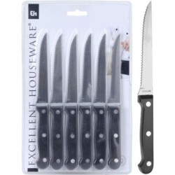 BLISTER 6 CUCHILLOS CARNE NEGRO