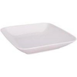 PLATO CUADRADO HONDO PORCELANA BLANCO 21CM
