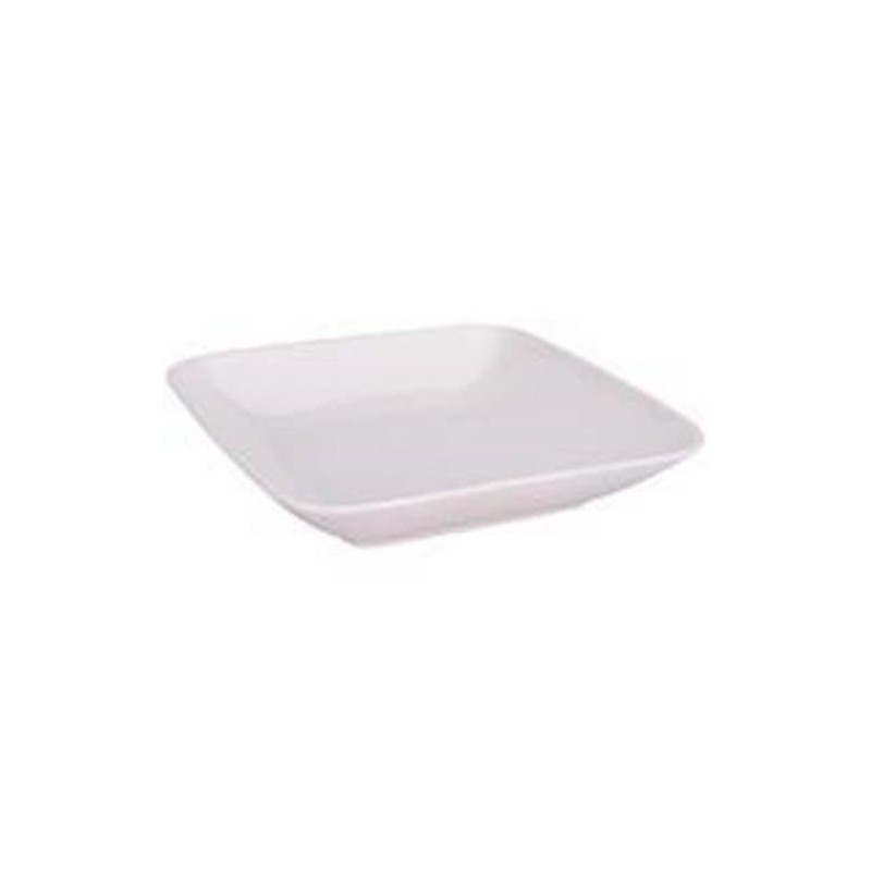 PLATO CUADRADO HONDO PORCELANA BLANCO 21CM