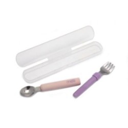 SET CUBIERTO INFANTIL ROSA/MORADO 11100