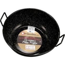 SARTEN HONDA CON ASAS ESMALTADA PATA NEGRA 28CM.