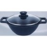 CACEROLA WOK AL. FUNDIDO C/TAPA 24 CM. INDUC.