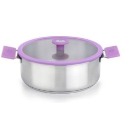 CACEROLA CON TAPA CRISTAL 26 LILA A690356