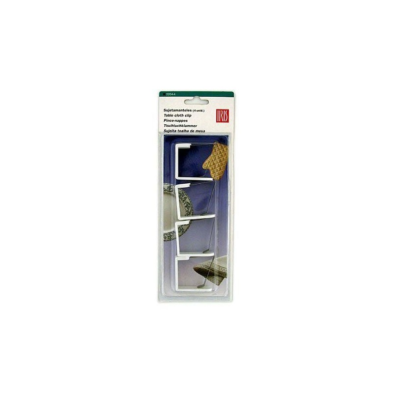 SUJETA-MANTELES ABS 4 UNIDADES INOXIDABLE 2204