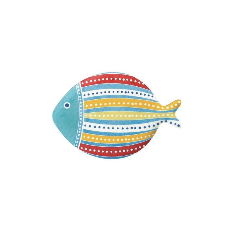 PLATO PESCADO PEQUEÑO 27X19CM PORCELANA ROJO