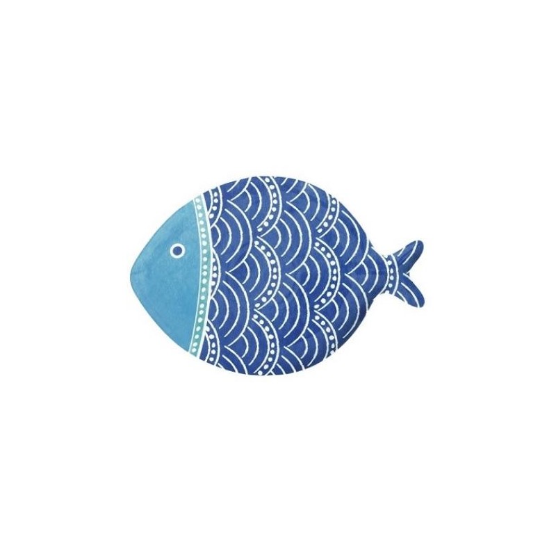 PLATO PESCADO PEQUEÑO 27X19CM PORCELANA AZUL
