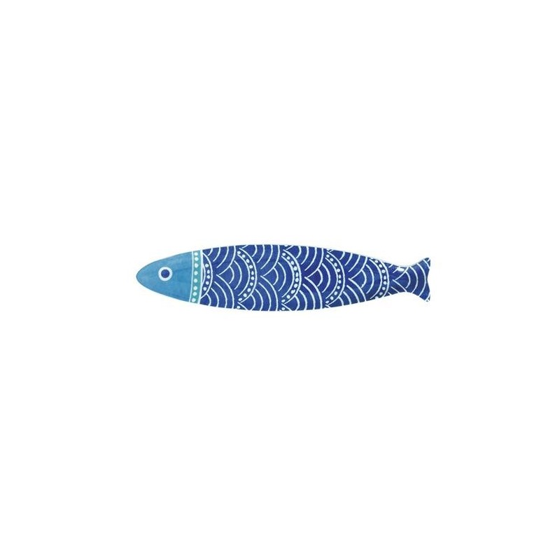 PLATO PESCADO LARGO 307CM PORCELANA AZUL