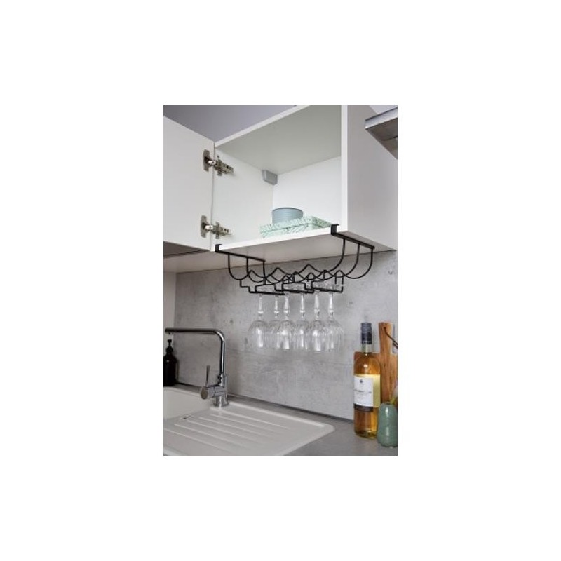 COLGADOR BOTELLAS Y COPAS KLEA NEGRO 53259