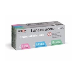 BOBINA LANA ACERO SUR.FINA-MEDIANO-GRUESA 6X25 GR.