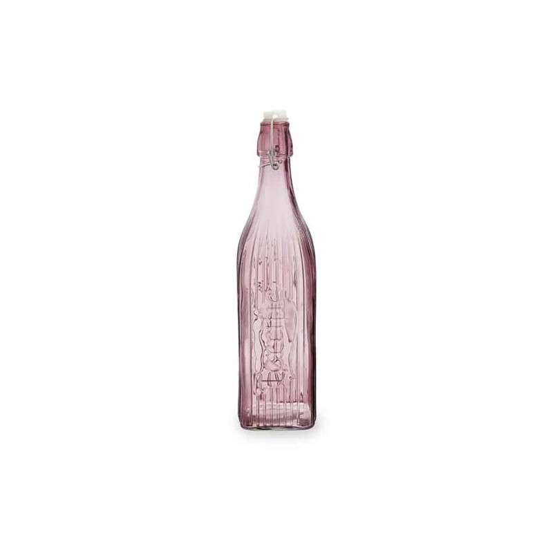 BOTELLA GASEOSA 1L CUADRADA ROSA VIBA QD