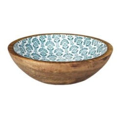BOL ENSALADERA D.24 CM MADERA JAIPUR AZUL KA0080