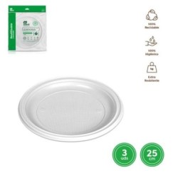 PLATO LLANO REDONDO PIZZA BLANCO 28CM.(PACK-3UD)