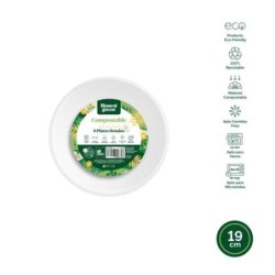 PLATO HONDO REDONDO COMPOSTABLE 19CM. (PACK-8UND)
