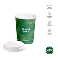 VASO CARTON ECO GREEN CON TAPA 250CC (PACK-8UND)