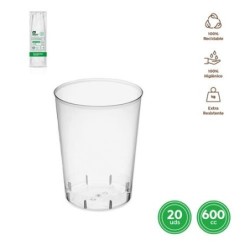 VASO PLASTICO TRANSPARENTE 600CC (PACK-20UND)