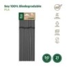 PAJITAS FLEXIBLES BIODEGRADABLES NEGRAS (PACK-50U)