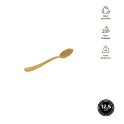 CUCHARA COLOR ORO 12,5CM REUTILIZABLE 12UDS 1794R